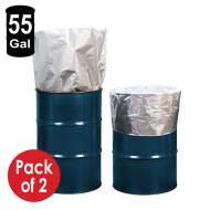 two pack of large mylarfoil silver drum liners