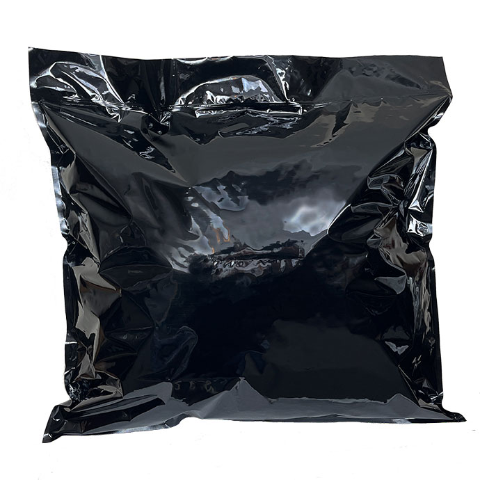 36" x 36" Black 3 Side Seal MylarFoil ZipSeal Pouch, Open Zipper End