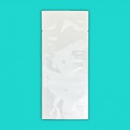 4.25" x 10.75" White Mylar Pouch with Tear Notch