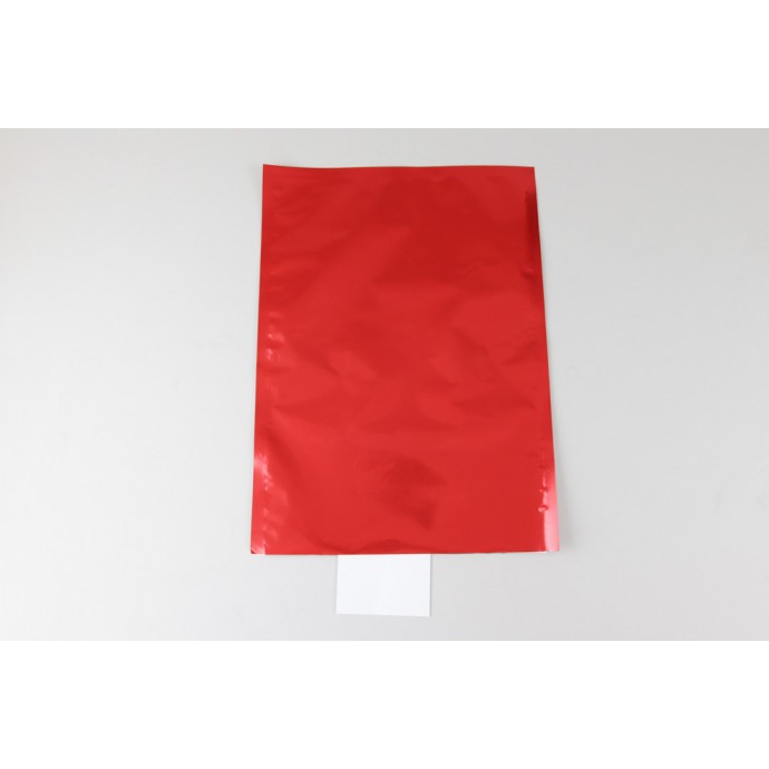 7.25 x 11.5 Red Mylar Foil Pouch with Zipper; (1,000/case) - 0725MFR115ZTE