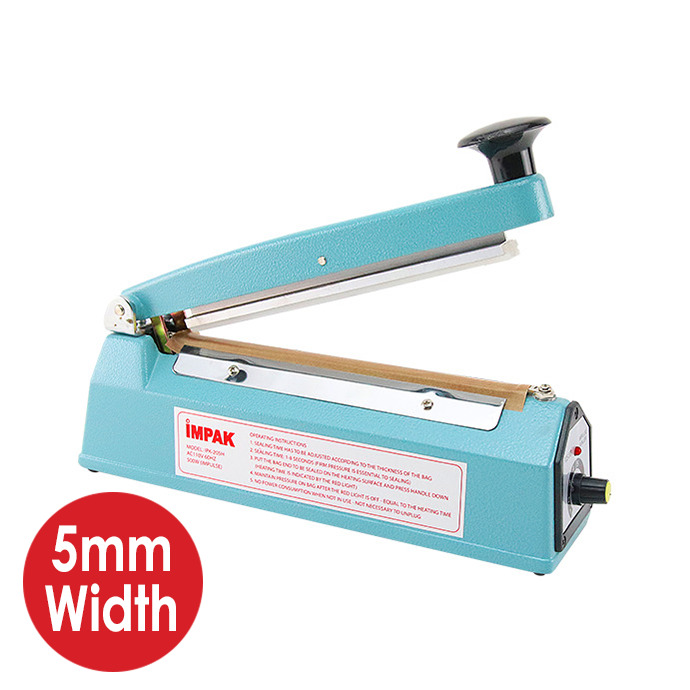 8" Tabletop Hand Impulse Sealer - 5mm Seal