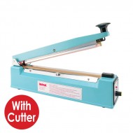 blue metal impulse heat sealer with film cutter built in