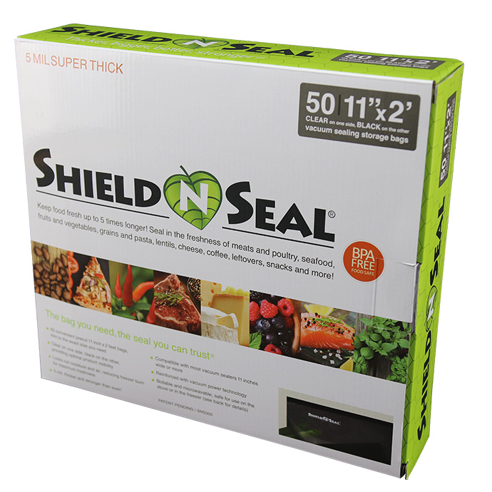 11" x 24" Clear and Black Vacuum Sealer Bags - SNS350