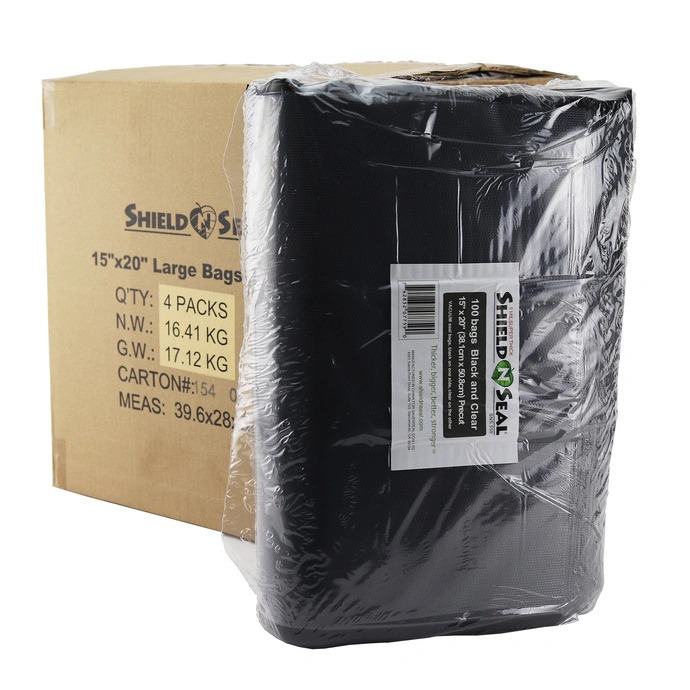 15" x 20" Clear and Black Vacuum Sealer Bags - SNS550